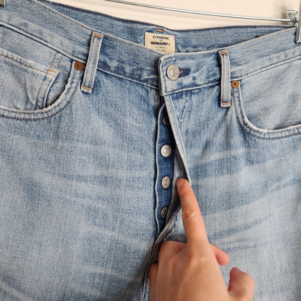 Citizens Of Humanity Torn Wash Liya High Rise Classic Fit Crop Jeans Size 28 - Picture 7 of 14